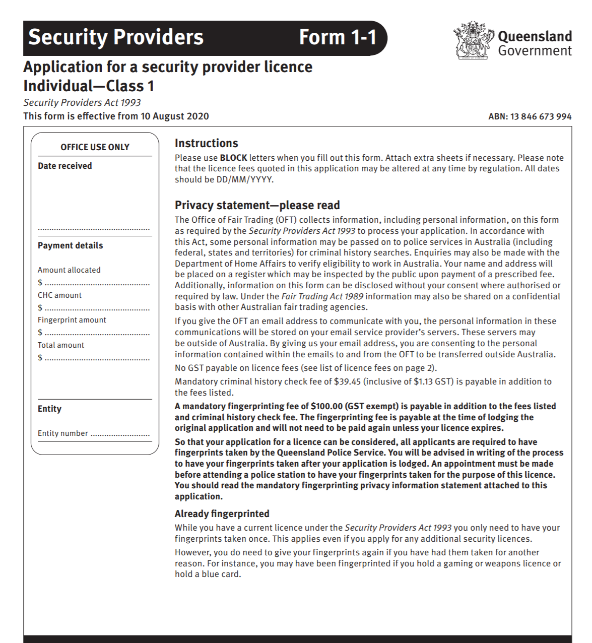 security licence
