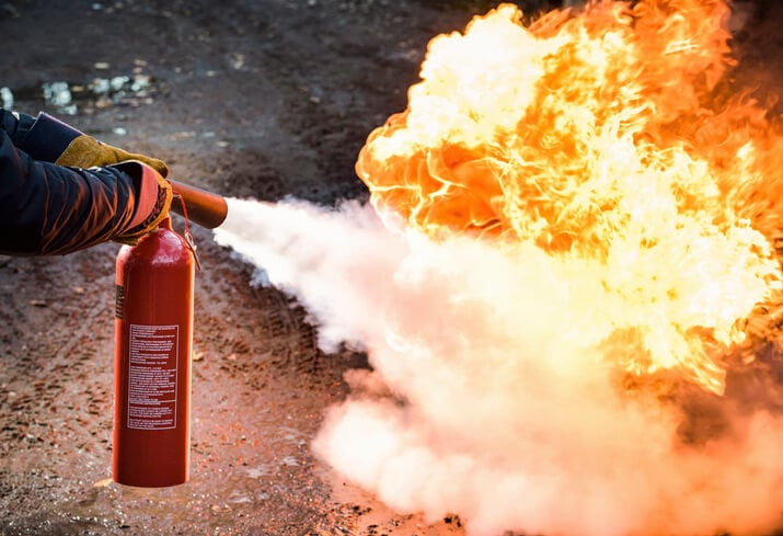 demonstrate first attack firefighting equipment